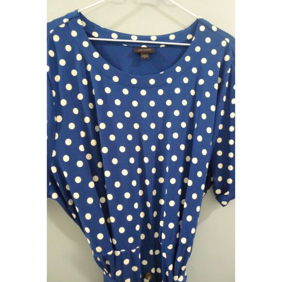 J. Jill Wearever Collection Belted Midi Dress - Atlantic Timeless Dot 2X - Picture 4 of 8